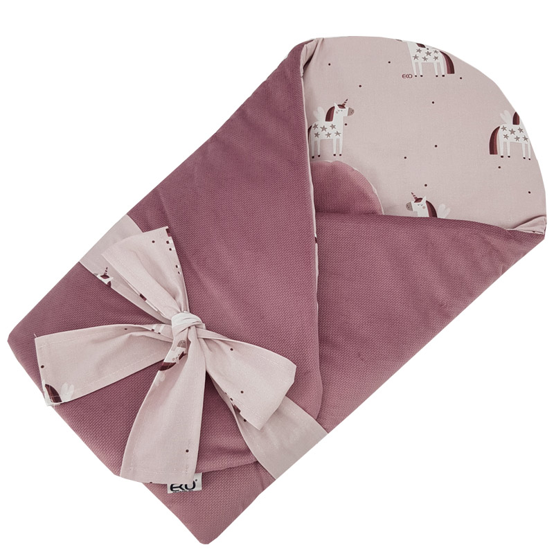 EKO Takaró pamutból velúrral és kókusz belsővel, Unicorn masnival 75x75cm